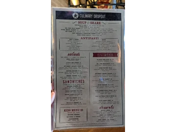 Culinary Dropout menu photo