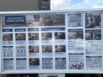 Culver's menu photo