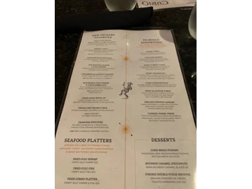 Curio menu photo