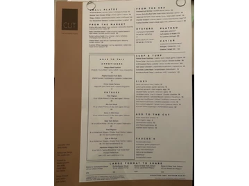 CUT by Wolfgang Puck menu photo