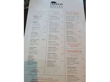 Cypress Social menu photo