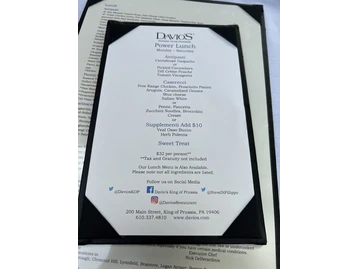 Davio's Northern Italian Steakhouse menu photo