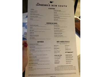 Deacon's New South menu photo
