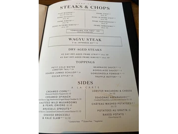 Del Frisco's Double Eagle Steakhouse menu photo