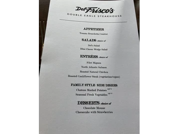 Del Frisco's Double Eagle Steakhouse menu photo