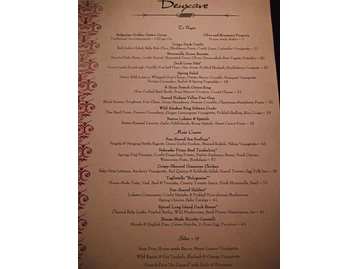 Deuxave menu photo
