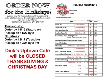 Dick's Uptown Cafe menu photo