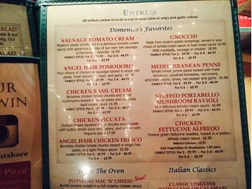 Domenico's Belmont Shore menu photo