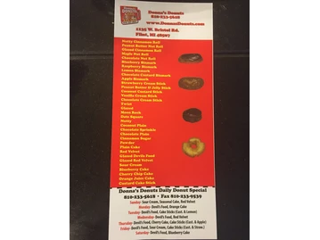 Donna's Donuts menu photo