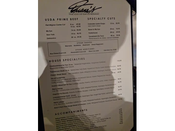 Duane's Prime Steaks & Seafood menu photo