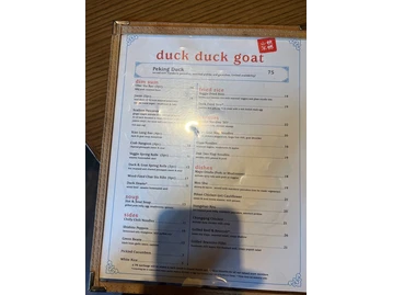 Duck Duck Goat menu photo