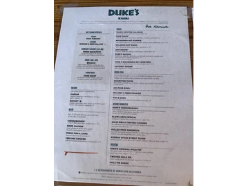 Duke's Kauai menu photo