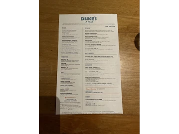 Duke's La Jolla menu photo