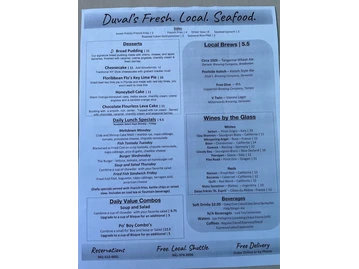 Duval's Fresh. Local. Seafood. menu photo