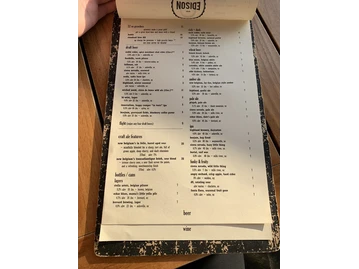 Edison, Craft Ales + Kitchen menu photo