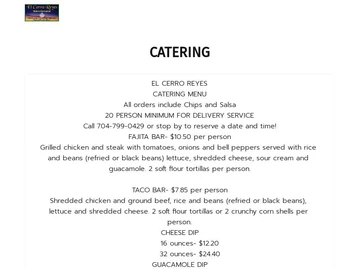 El Cerro Reyes menu photo