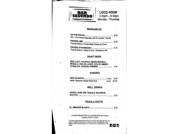 El Segundo Sol menu photo