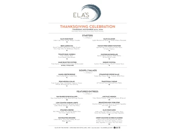 ELA'S On the Water menu photo