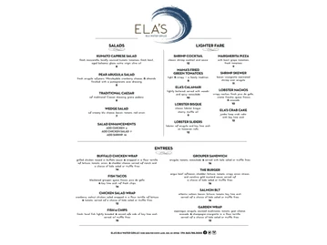ELA'S On the Water menu photo