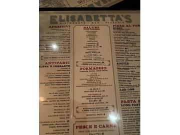 Elisabetta's Ristorante menu photo
