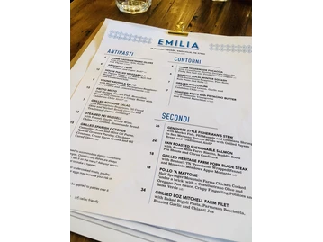Emilia menu photo