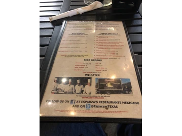 Esparza's Restaurante Mexicano menu photo