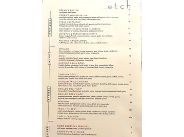 Etch menu photo