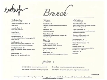 Eveleigh menu photo