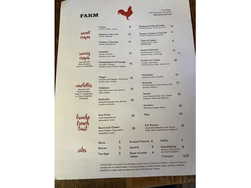 Farm menu photo