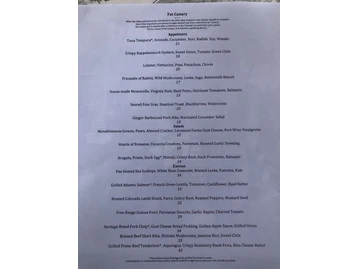 Fat Canary menu photo