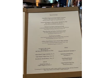 Fearing's Restaurant menu photo