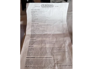 Federal American Grill menu photo