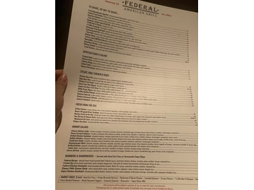 Federal American Grill menu photo