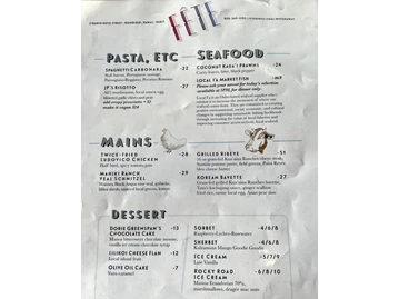 Fête menu photo