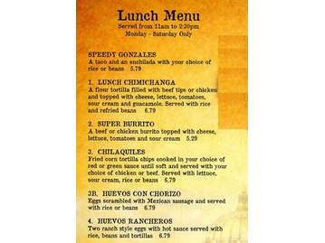 Fiesta Mariachi menu photo