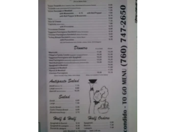 Filippi's Pizza Grotto Escondido menu photo