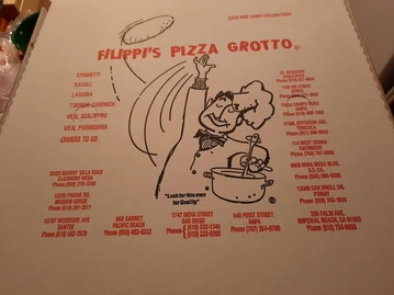 Filippi's Pizza Grotto Escondido menu photo