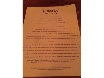 Firefly Restaurant menu photo