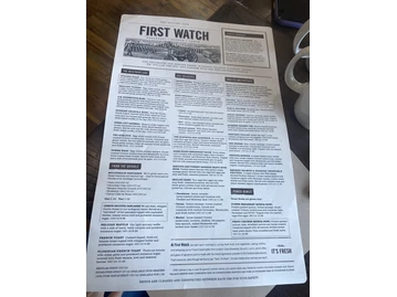 First Watch menu photo