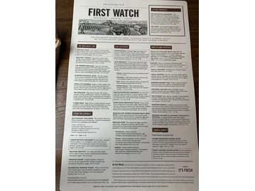 First Watch menu photo