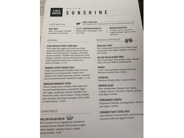 First Watch menu photo