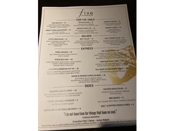 Fixe Southern House menu photo