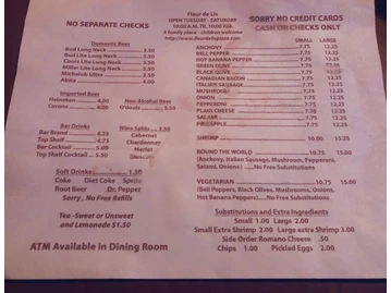 Fleur de Lis Pizza menu photo