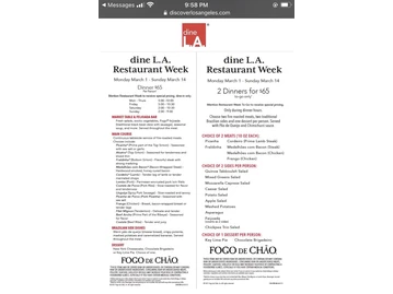 Fogo de Chão Brazilian Steakhouse menu photo