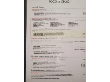 Fogo de Chão Brazilian Steakhouse menu photo