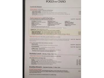 Fogo de Chão Brazilian Steakhouse menu photo