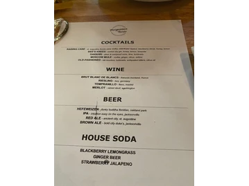 Forgotten Tonic menu photo