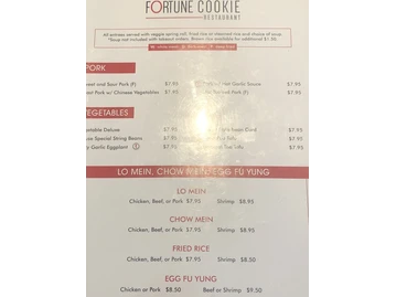 Fortune Cookie Restaurant menu photo