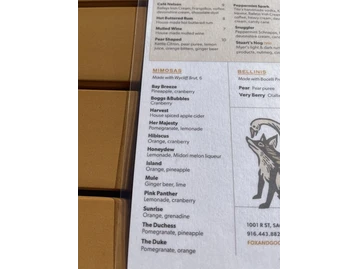 Fox & Goose Public House menu photo