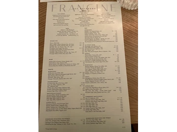 Francine restaurant menu photo